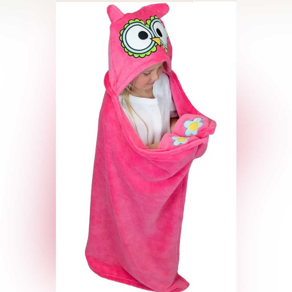 Lazy One Critter Kids Owl Hooded Blanket